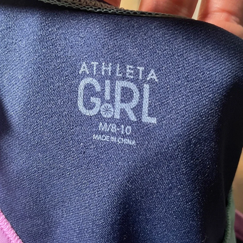 Athleta Girl Bikini Top‎ XL Blue Purple Colorblock Swim Athletic